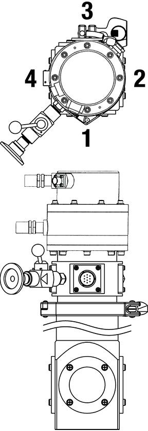 CCS-100 feedthrough and window positions