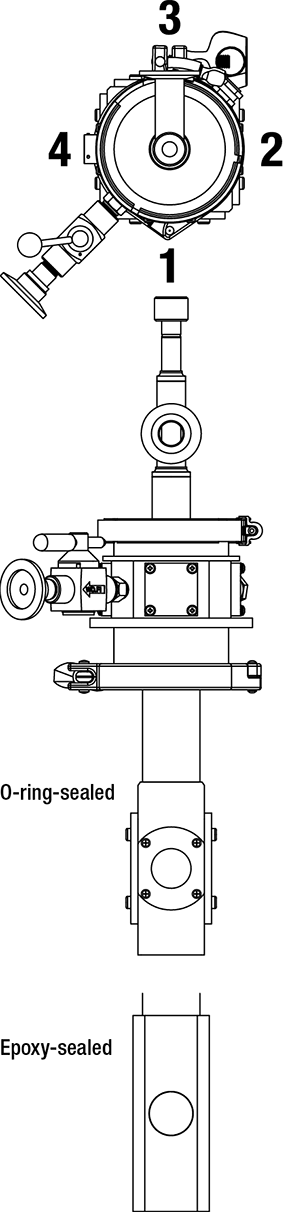 ST-300 feedthrough and window positions